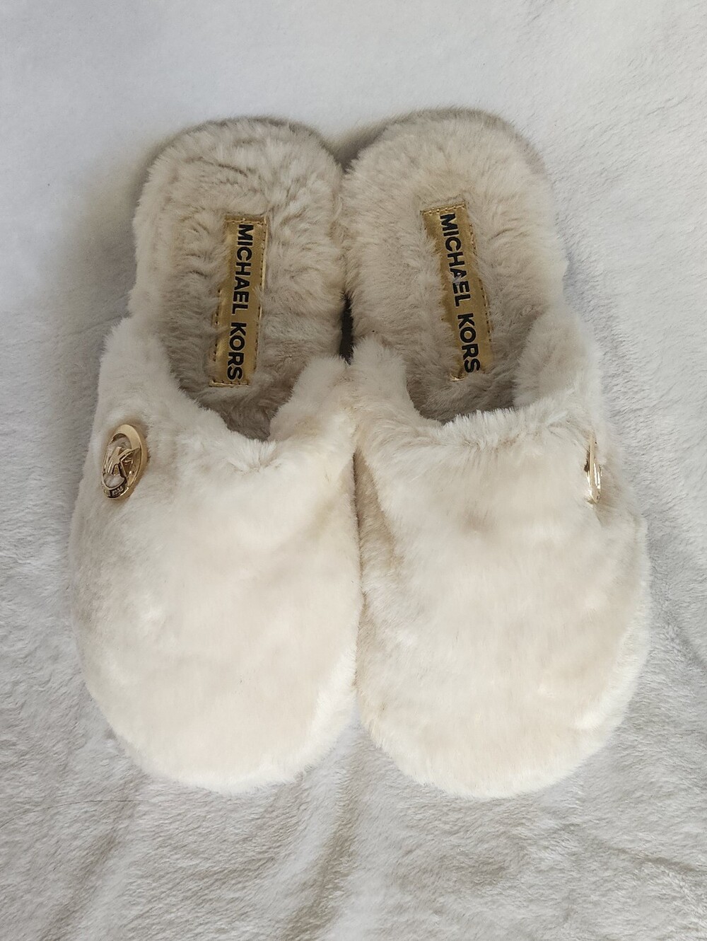 Michael Kors Alexis Faux Fur Slippers, Natural